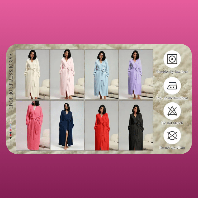 Double Sided Fleece Wrap Robe