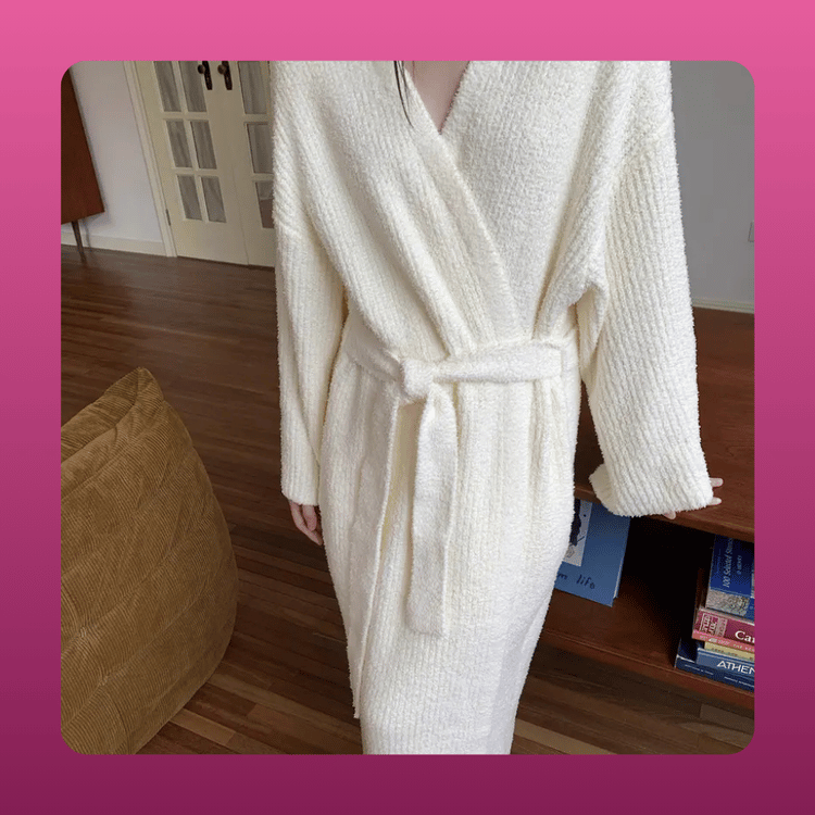 Double Sided Fleece Wrap Robe