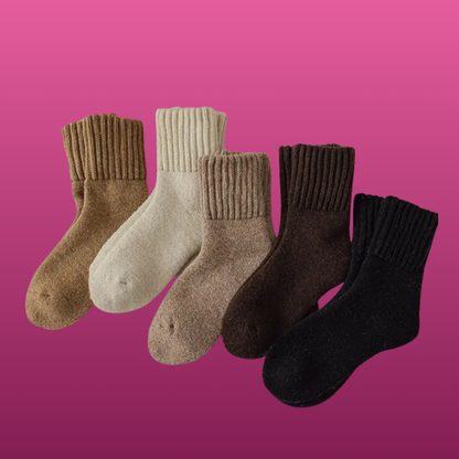 Ribbed Cuff Knit Socks (5 Pack)
