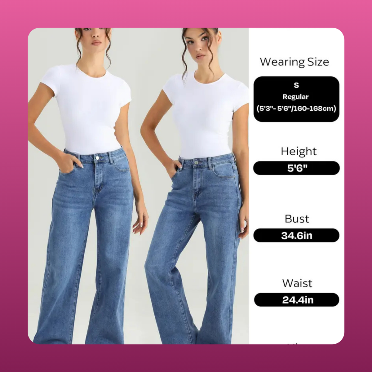 Three Length Wide Leg Jeans