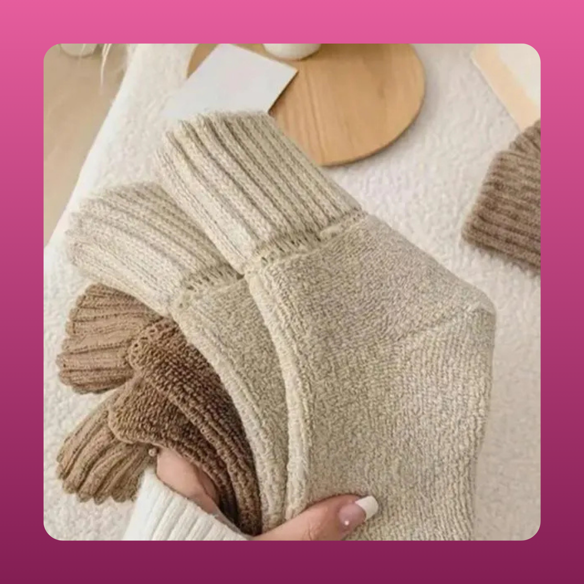Ribbed Cuff Knit Socks (5 Pack)