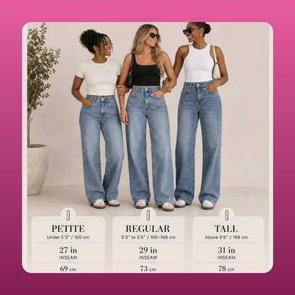 Three Length Wide Leg Jeans